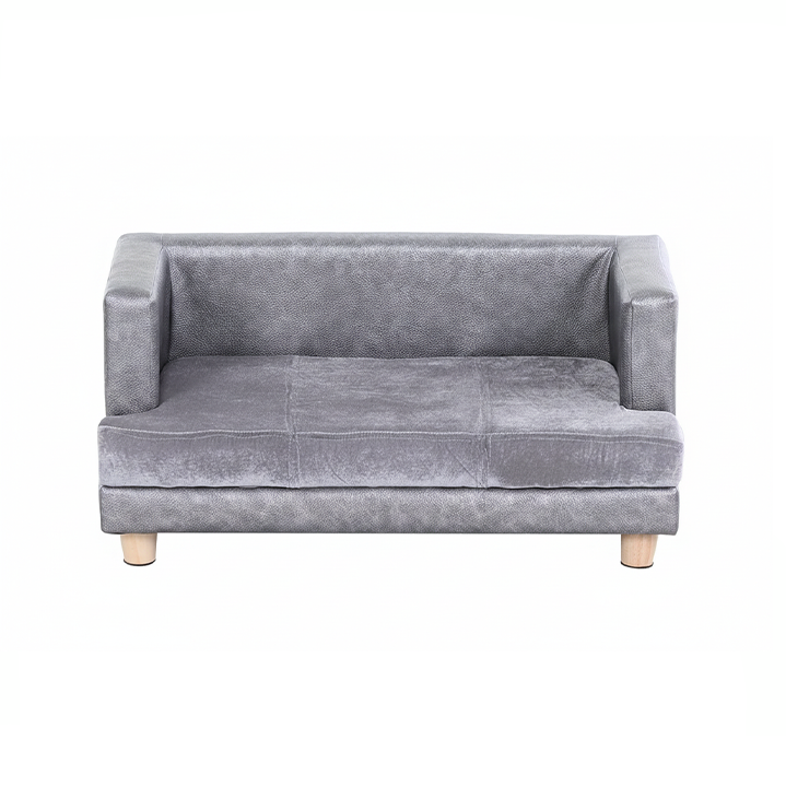 Velvet Dog Sofa — 26.75" Compact Upholstered Bed for Small Dogs