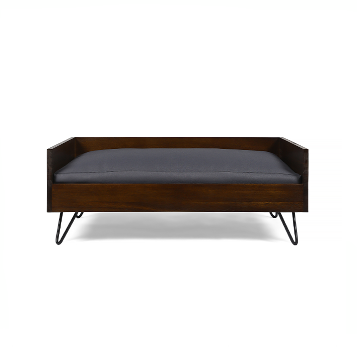 Mid-Century Pet Bed — 29.5" Elevated Upholstered Bed for Small & Medium Dogs