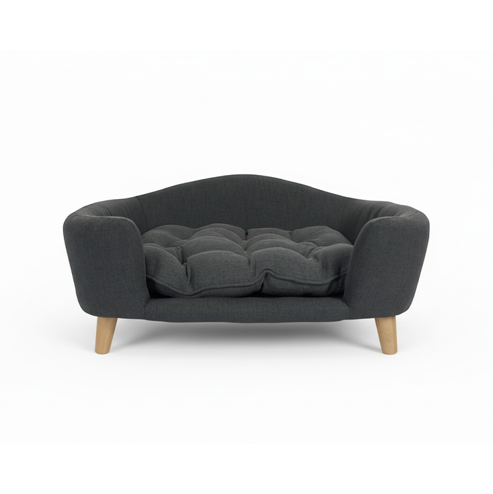 Mid-Century Dog Bed — 30.25" Memory Foam Upholstered Bed for Small Dogs