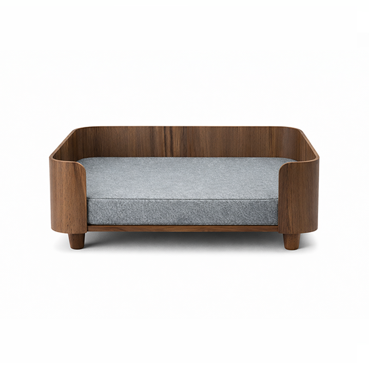 Small Wooden Dog Bed — 19.3" Elevated Minimalist Bed for Small Dogs