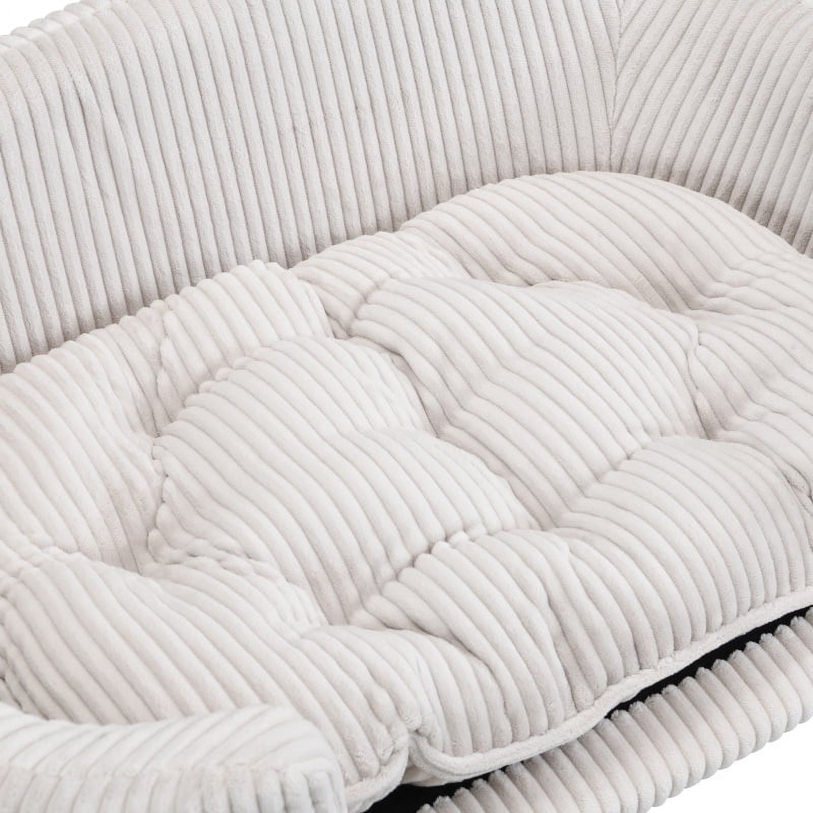 Mid-Century Corduroy Dog Sofa — Memory Foam Cushion, Furniture-Style Pet Bed
