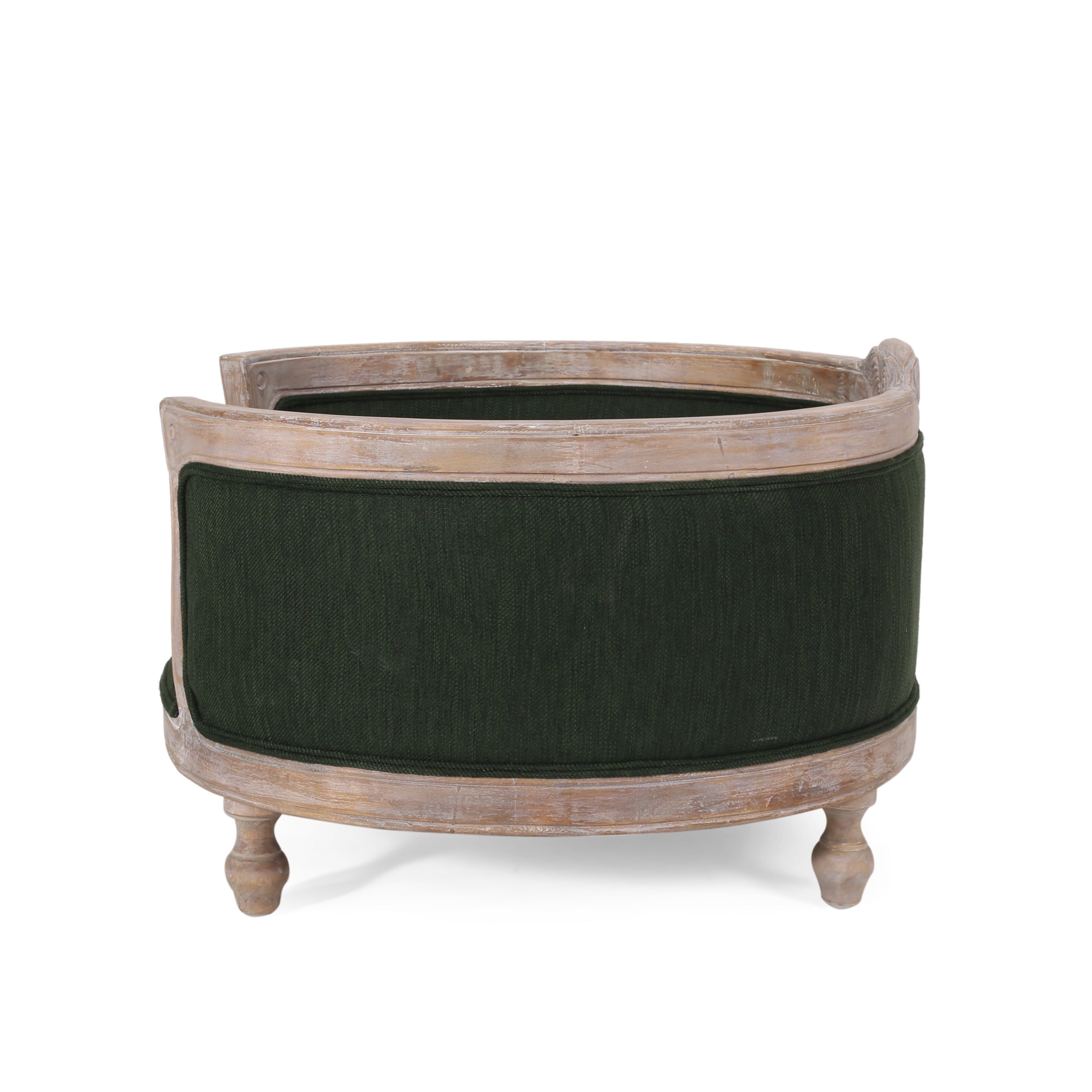 Tufted Upholstered Dog Sofa — 30" Elevated Wood Pet Bed for Medium Dogs