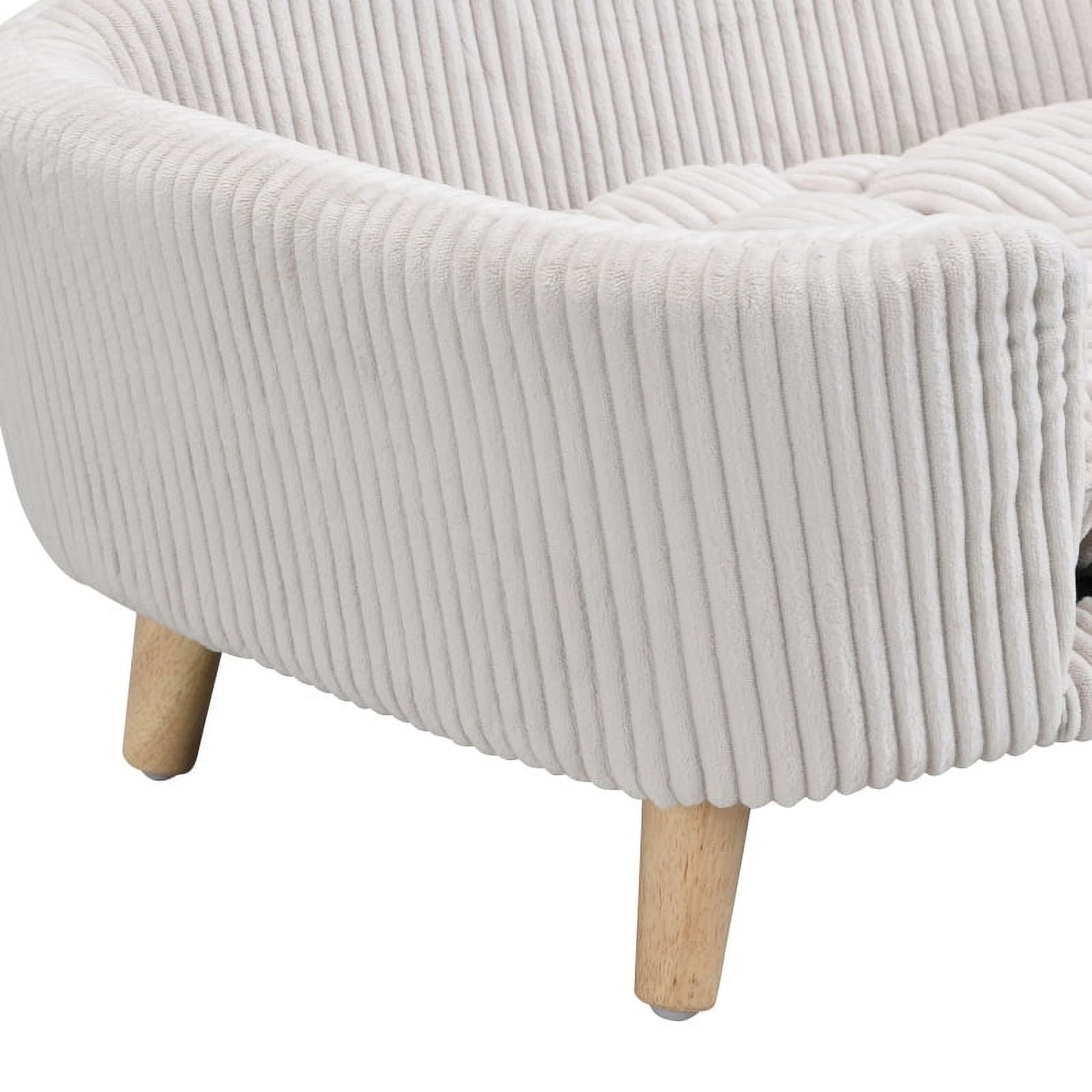 Mid-Century Corduroy Dog Sofa — Memory Foam Cushion, Furniture-Style Pet Bed