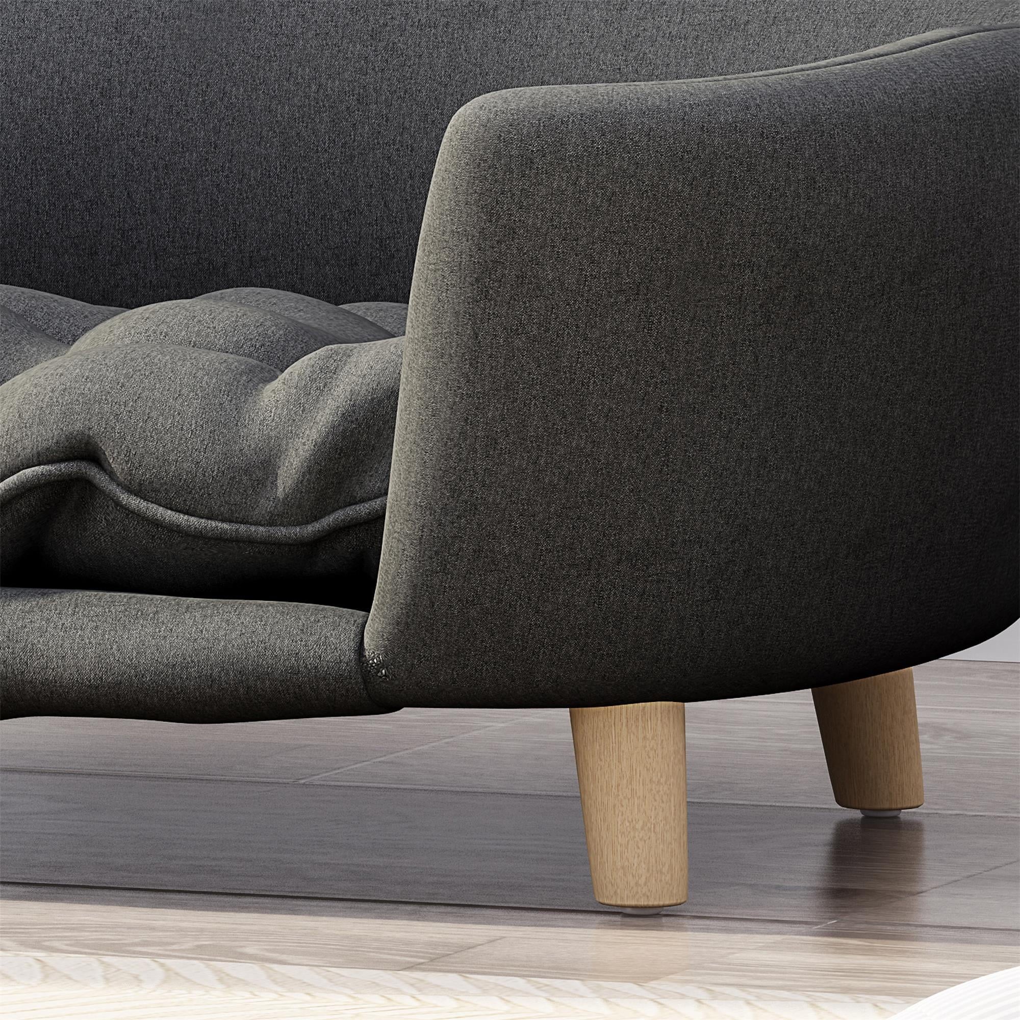 Mid-Century Dog Sofa — Memory Foam Pet Bed with Birch Wood Legs for Small Dogs