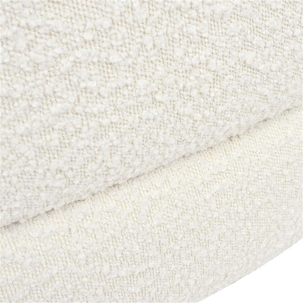 Oval Bouclé Dog Sofa — 36" Curved Upholstered Bed for Small & Medium Dogs